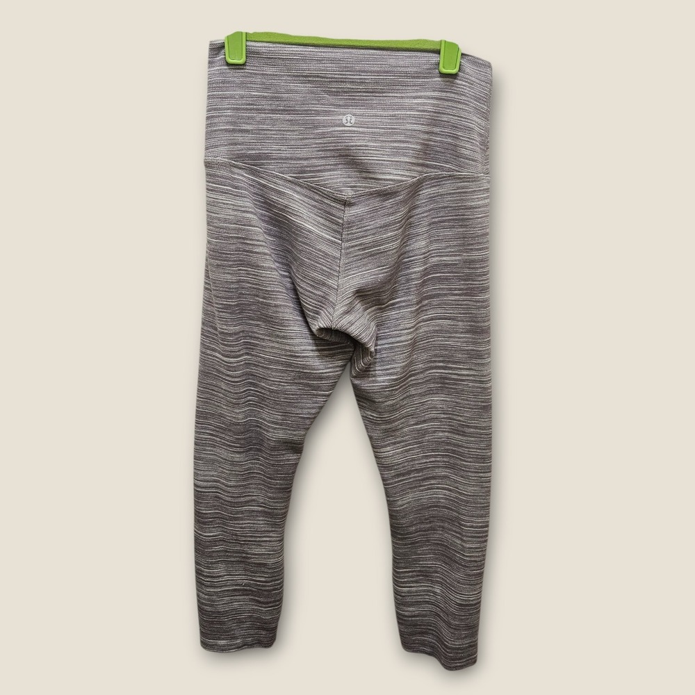 Lululemon Align Crop 21" Mini Space Dye Herringbone Jacquard Black Cherry Sz 6 - Picture 2 of 8